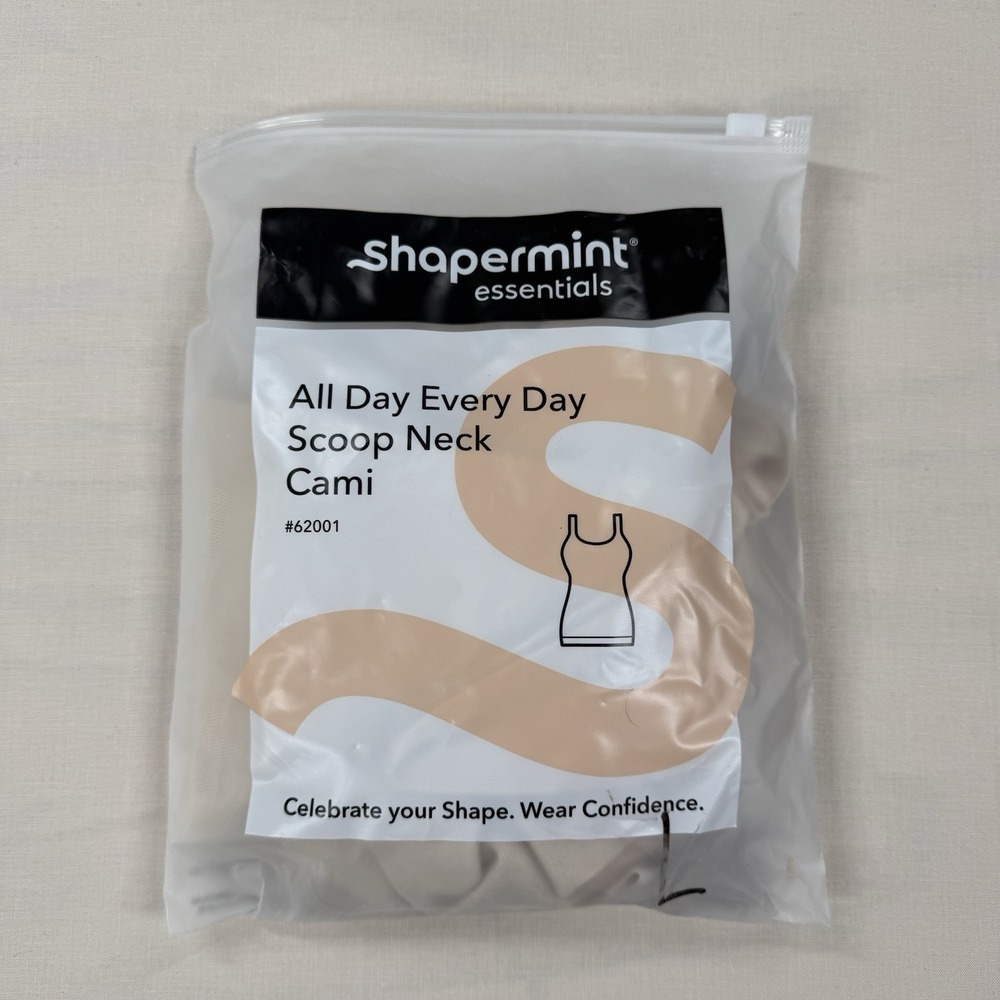 Shapermint Essentials All Day Every Day Scoop Neck Cami Beige Size L NEW 62001